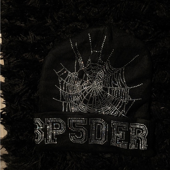 Black Spider Web Beanie